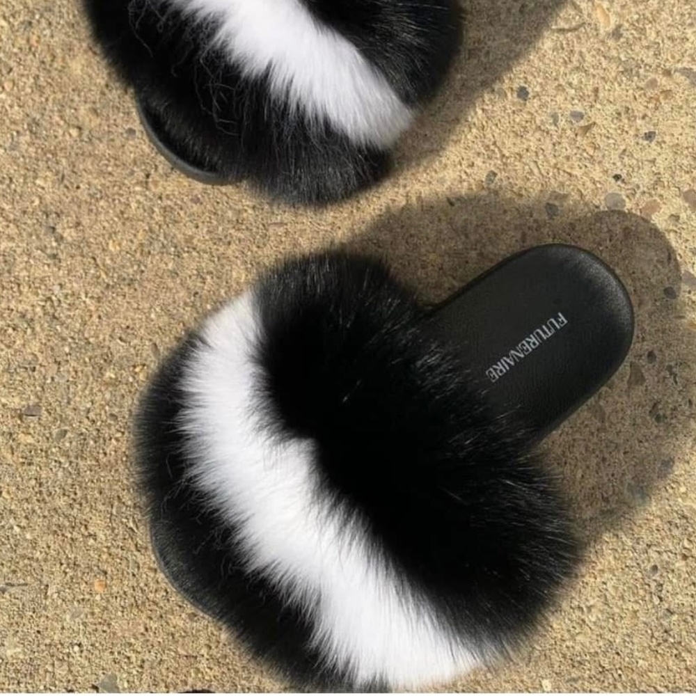 Bandit Real Fur Slides Sizes 7.5,8,8.5,9,9.5 - image 1
